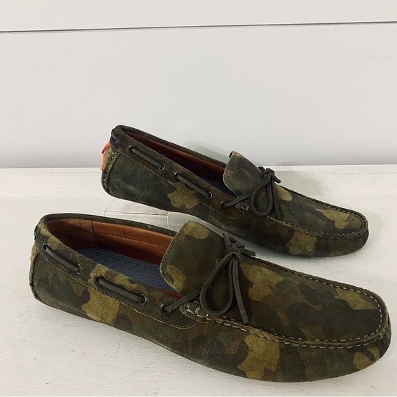 Johnnie-O Getaway Driver Camo Casual Slip On Mocs Moccasins Shoes Men’s Size 12M - Picture 3 of 14